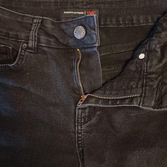 YMI Black Sustainable High Rise Flap Pocket Bootcut Jeans Size 7 / 28 - Picture 12 of 16